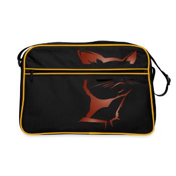 Chat avec lunettes de soleil - Sac Retro - noir/or - Devant
