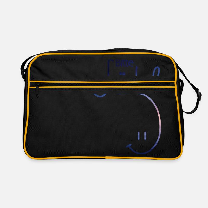 lachen laecheln Geschenk Geschenkidee bitte Smiley - Retro Tasche - Schwarz/Gold