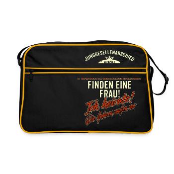JGA BRAEUTIGAM - Feuerwehrmann - Version Auch rot - Retro Tasche - Schwarz/Gold - Vorne
