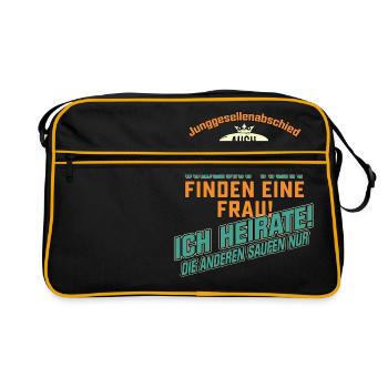 JGA BRAEUTIGAM - Klempner - petrol strong orange - - Retro Tasche - Schwarz/Gold - Vorne