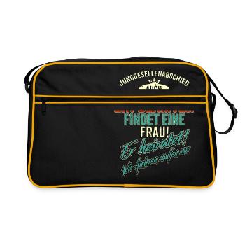 JGA Team - Beamter - Version Auch - petrol - - Retro Tasche - Schwarz/Gold - Vorne