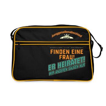 JGA Team - Brauer und Mälzer - petrol strong - Retro Tasche - Schwarz/Gold - Vorne