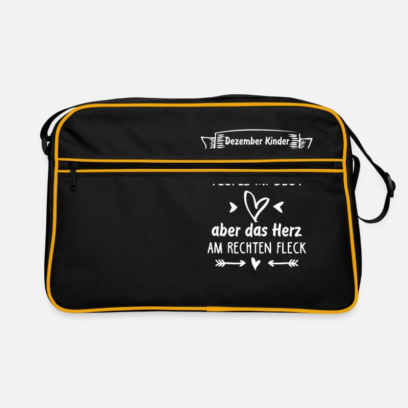 Dezember - das Herz am rechten Fleck Retro Tasche