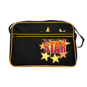 I am a star - Retro Bag - black/gold - Front