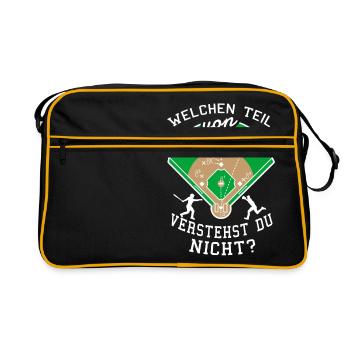 Baseball Strategie Baseballspieler - Retro Tasche - Schwarz/Gold - Vorne