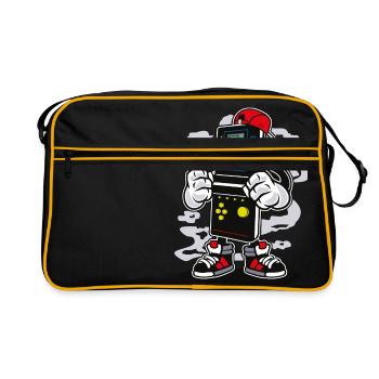 ZOCKER BOY - cartoon comic character figure motive - Retro Bag - black/gold - Front