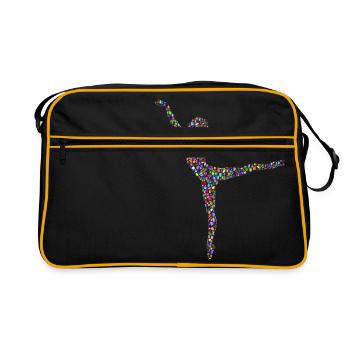 ballerina ballett dance dancer tanz taenzer yoga48 - Retro Tasche - Schwarz/Gold - Vorne