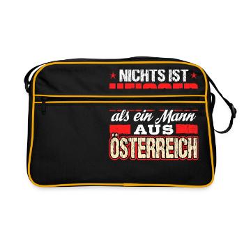 ÖSTERREICH - heiss - Retro Tasche - Schwarz/Gold - Vorne
