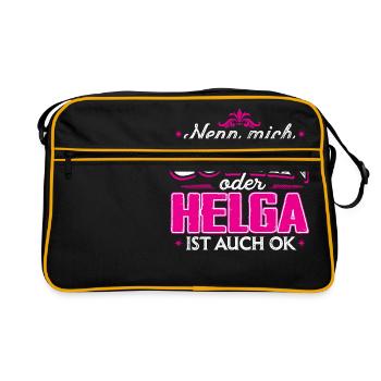 HELGA - Göttin - Retro Tasche - Schwarz/Gold - Vorne