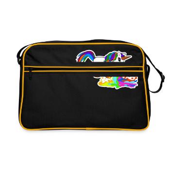 Conte de Sweet Kotzendes licorne anniversaire - Sac Retro - noir/or - Devant