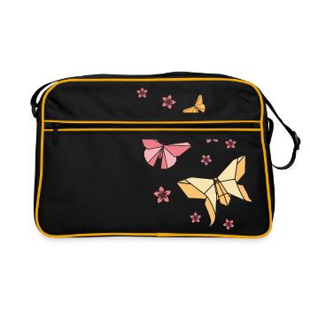 Origami butterflies - Retro Bag - black/gold - Front