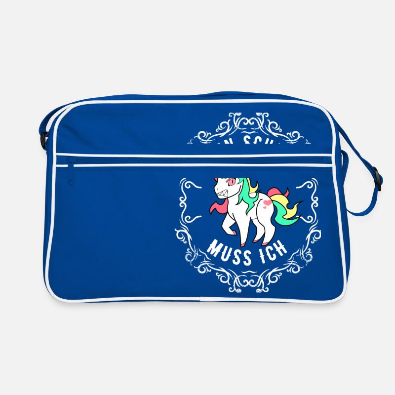 Einen Scheiss muss ich Einhorn Retro Tasche