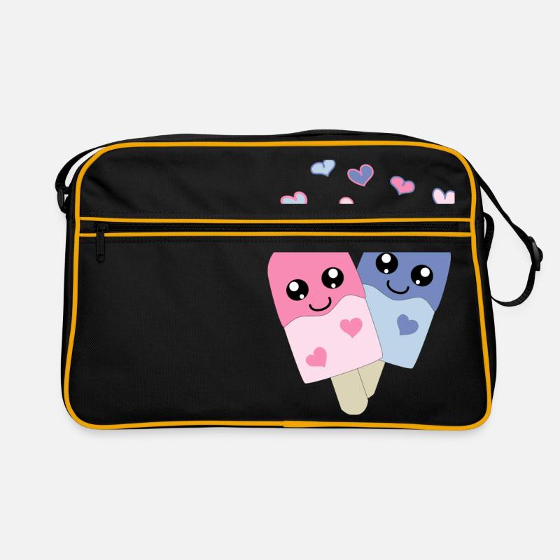 jolie glace dans le style - Sac Retro - noir/or