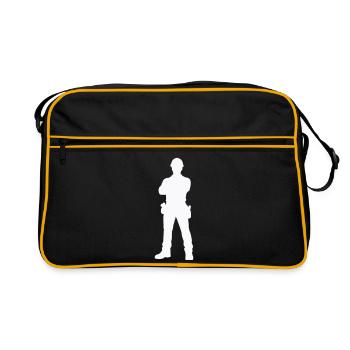 Construction Worker Construction Silhouette - Retro Bag - black/gold - Front