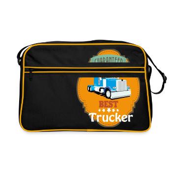 Best Trucker, Truck Mesh Design - Retro Bag - black/gold - Front