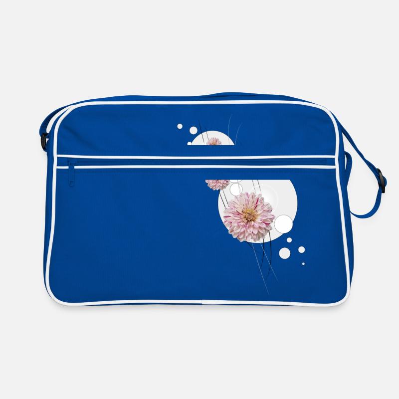 Dahlie Schnörkel grau Retro Tasche