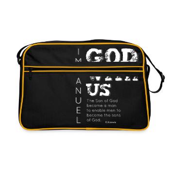 Immanuel, God with us true christmas meaning - Retro Bag - black/gold - Front