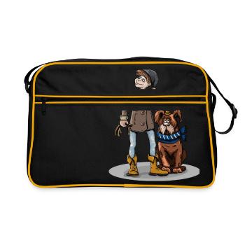 chien chien animal animal animal - Sac Retro - noir/or - Devant