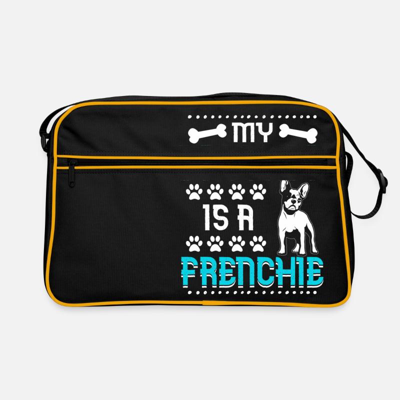 My brother is a Frenchie Retro Tasche