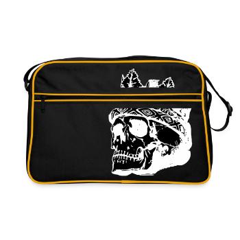 Crâne avec la couronne - Sac Retro - noir/or - Devant