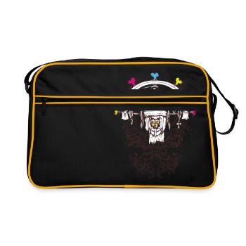 Art abstrait - créatures mythiques - Sac Retro - noir/or - Devant