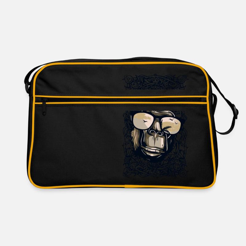 Cool monkey with sunglasses Retro Bag