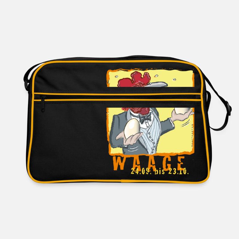 Sternzeichen - Waage - Retro Tasche - Schwarz/Gold