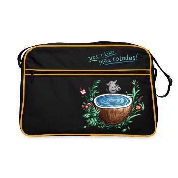 Pina Colada Pool - Retro Tasche - Schwarz/Gold - Vorne