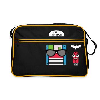 USB Floppy Disk I am Your Father T shirt, Geek - Retro Bag - black/gold - Front