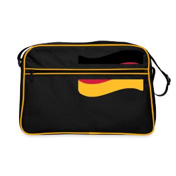 Deutschland Fahne - Retro Tasche - Schwarz/Gold - Vorne