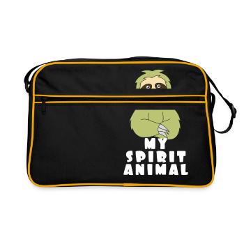 Cute Sloth Tshirt Design My Spirit Animal - Retro Bag - black/gold - Front