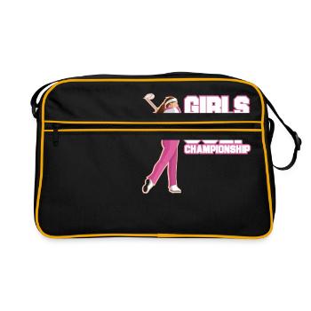 Conception de T-shirt de championnat de golf pour filles - Sac Retro - noir/or - Devant