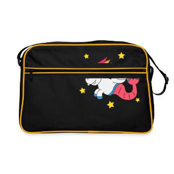 Conception mignonne et drôle de tshirt de licorne et de sirène - Sac Retro - noir/or - Devant