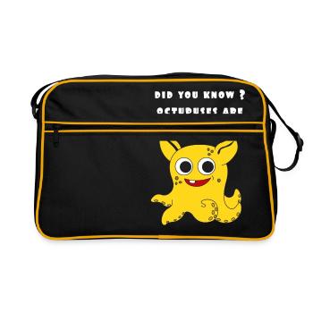 Das kleine aber entzückende Dumbo Octopus T-Shirt - Retro Tasche - Schwarz/Gold - Vorne