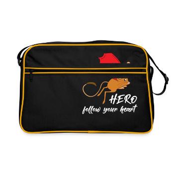 Héros de conception de t-shirt Jerboa mignon, intelligent et drôle - Sac Retro - noir/or - Devant