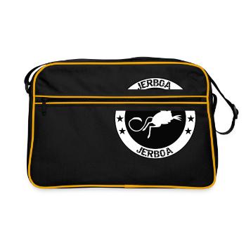 Logo de conception de t-shirt Jerboa mignon, intelligent et drôle - Sac Retro - noir/or - Devant