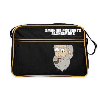 Pipe Smoking TShirt For Pipe Smoker Smoking - Retro Bag - black/gold - Front