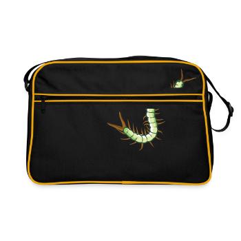 Skolopender insecte chenille Centipede toxique - Sac Retro - noir/or - Devant