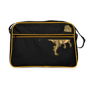 Ceratosaurus Dino Dinosaur Gift Idea Primeval - Retro Bag - black/gold - Front