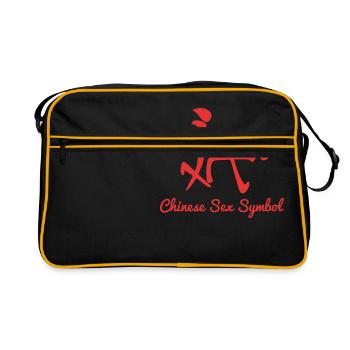 Erwachsene Spaß-Neuheits-grafischer Sarkasmus-lustiges T-Shirt - Retro Tasche - Schwarz/Gold - Vorne