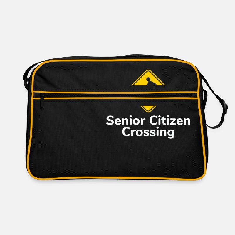 Senior Citizen TShirt Gift Senior citizen crossing Retro Bag