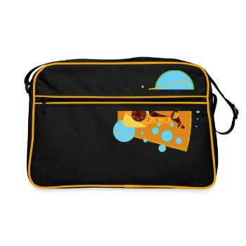 Lachs - Retro Tasche - Schwarz/Gold - Vorne