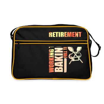 Retirement Means Going From Working To Baking - Retro Bag - black/gold - Front