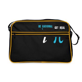 Be Rational Get Real Funny Math Joke Stats Pun - Retro Bag - black/gold - Front