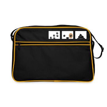 Je suis venu j'ai vu j'ai caca la formation drôle de maison de chiot - Sac Retro - noir/or - Devant