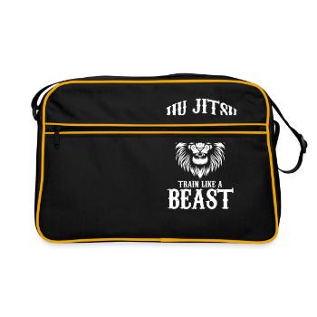 Jiu Jitsu s'entraîne comme une bête Brésilienne BJJ MMA - Sac Retro - noir/or - Devant