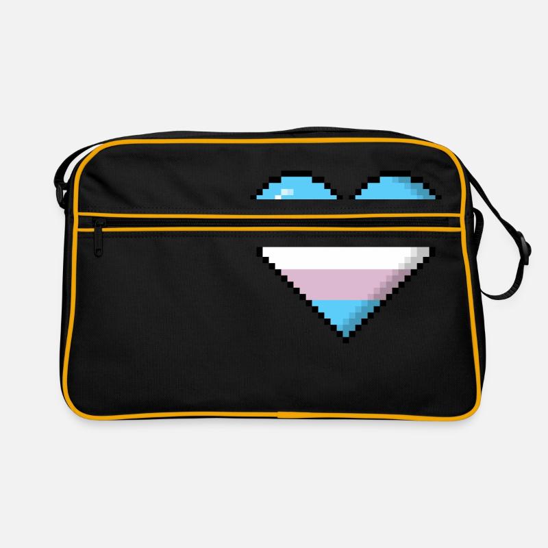 Transgender Pride 8Bit Pixel Herz Retro Tasche