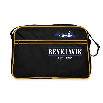 Iceland Reykjavik silhouette vacationer gift - Retro Bag - black/gold - Front