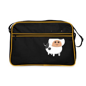 Adorable Cow & Cute Baby Calf Cow Lovers - Retro Bag - black/gold - Front