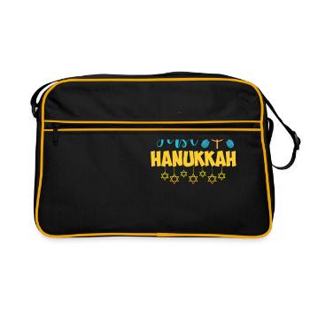Entzückend meine ersten Chanukka-Kerzen - Retro Tasche - Schwarz/Gold - Vorne